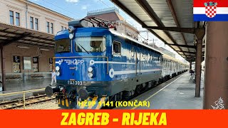 Cab Ride Zagreb  Rijeka (Zagreb–Rijeka Railway  M202, Croatia) train driver's view 4K