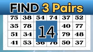 find 3 pairs, find 3 numbers that come out twice. dementia test, number quiz, prevent dementia