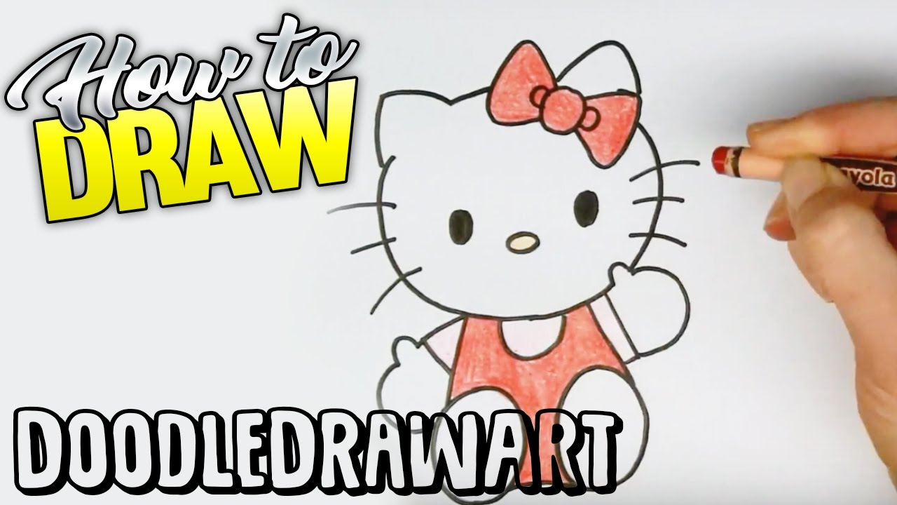 Step By Step Hello Kitty Drawing For Kids, Tutorial, by Drawing For Kids