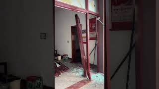 Professional Demolition of Old Windows and Doors – Glass Explodes, Workers in Action!