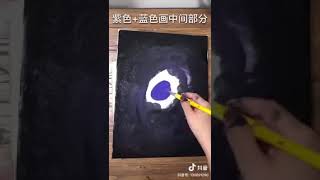 رسم منظر الفضاء بطريقة سهلة 🛸