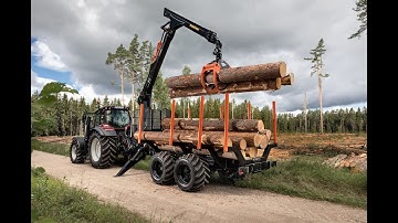 BMF18T1 forestry trailer and BMF 1000HD crane in Norwegian