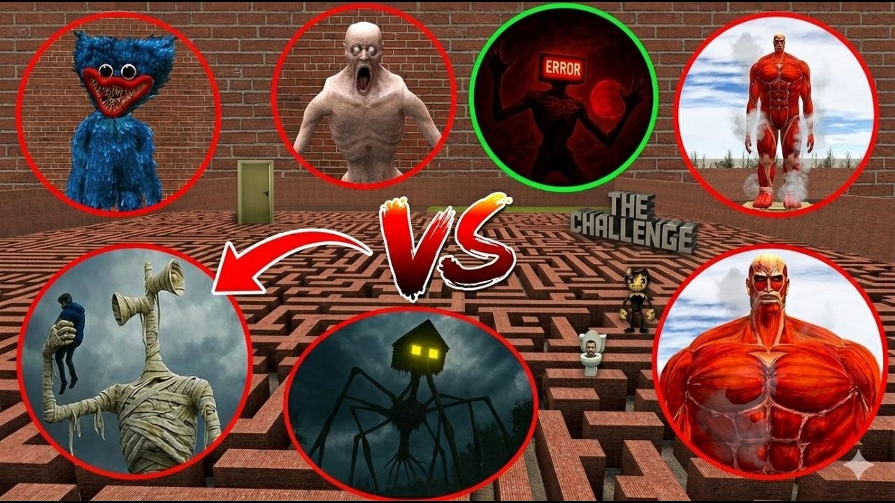 WHO WILL WIN? HUGGY WUGGY vs SIREN HEAD vs HULK vs HOUSE HEAD VS CHOO CHOO– GMod Monster Battle! #14