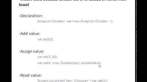 Dars 15.3 Part 1: anwa3 d les tableaux f Java, Array w ArrayList