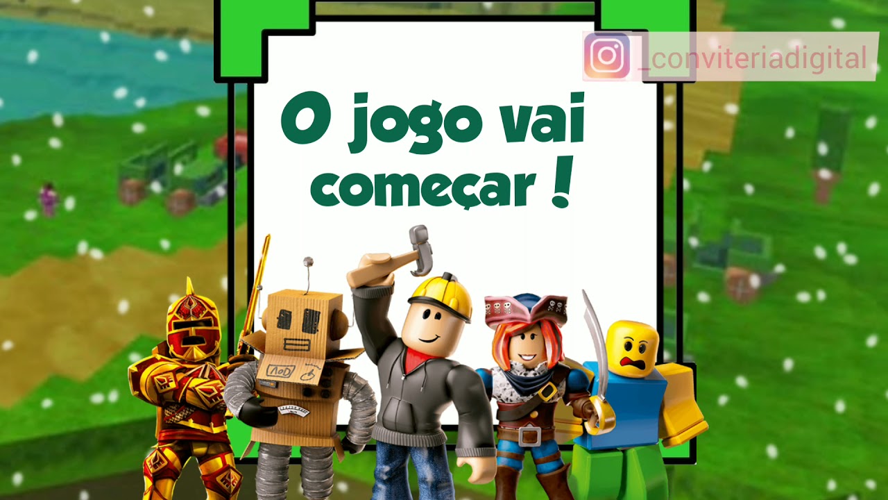 Convite Animado (VÍDEO) para aniversário ROBLOX (GAME JOGO )