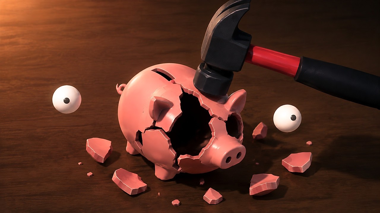 借金返済のために生きた貯金箱をブチ壊しまくって稼ぎまくるBills must be paid
