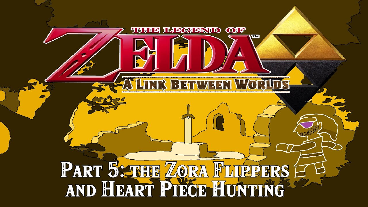 Beating A Link Between Worlds the Zora Flippers and Heart Piece