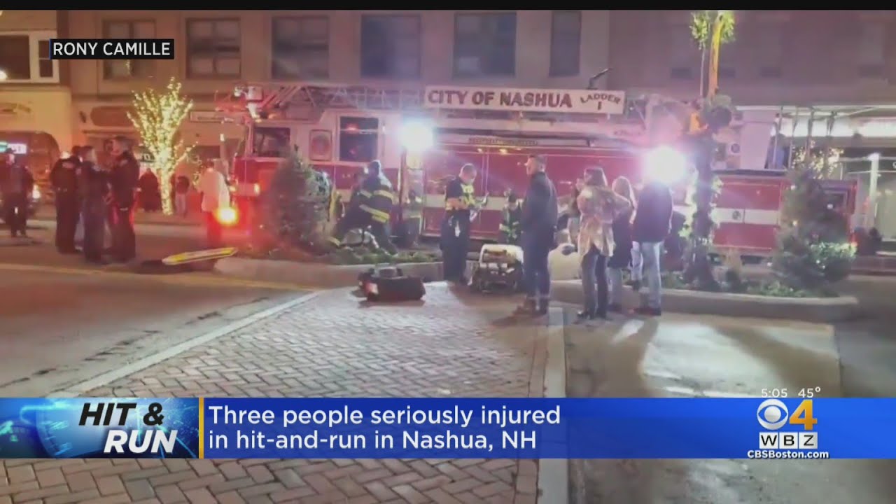 Driver takes off after hitting 3 people in Nashua, New Hampshire - YouTube