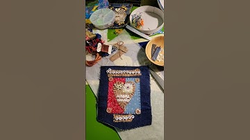 Working on a new snippet patch😊✌️ #artonyoutube #snippets #patches #textileart #hippie #boho #wip