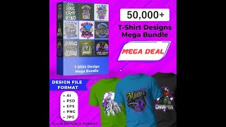 50000+ POD T-shirt Designs Mega Bundle