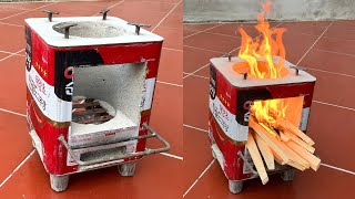 Convenient Square Stove - Idea From Heat-resistant Cement and Box