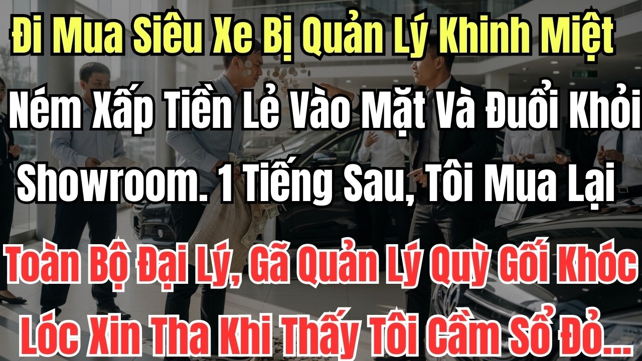 Đi Mua Siêu Xe Bị Quản Lý Khinh Miệt Ném Xấp Tiền Lẻ Vào Mặt Và Đuổi Khỏi Showroom. 1 Tiếng Sau,