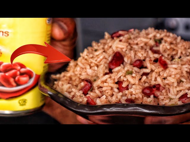 MAKE YOUR JAMAICAN RICE u0026 PEAS LOOK AUTHENTIC USING CANNED BEANS | RICE u0026 PEAS RECIPE  | Hawt Chef class=