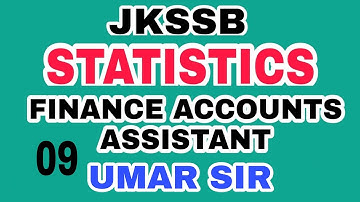 JKSSB STATISTICS (09) - SECONDARY DATA by UMAR SIR