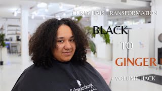 SHE ONLY TRUSTS ME TO DO HER HAIR👀 | BLACK TO GINGER CURLY HAIR TRANSFORMATION