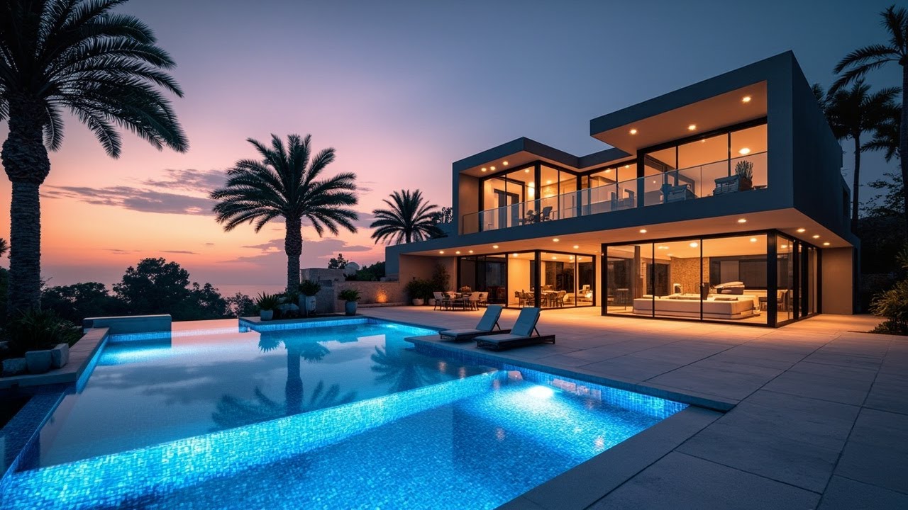Inside a Dream Modern Mansion with Infinity Pool at Sunset 🌅🏡 - YouTube