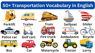 50+ Transportation Vocabulary in English | Learn Transportation Vehicles #transportation