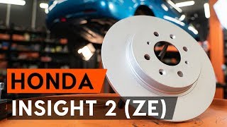 How to replace Brake discs and rotors on HONDA INSIGHT (ZE_) - video tutorial