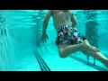 William swimming around in the pool