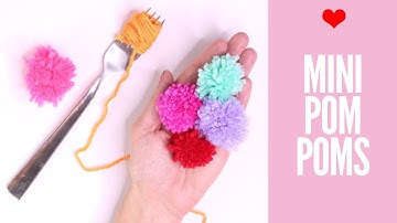 Pom Pom Making - SUPER Fast Mini Pom Poms with a Fork
