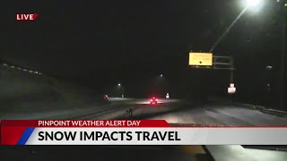 Traveling snowy roads near Lookout Mountain in the Pinpoint Weather Beast