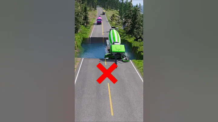 Small To Giant Cars vs Massive Water Pit #5 |#carsvswaterpit #doubleflatbedtrailertruckvsspeedbumps