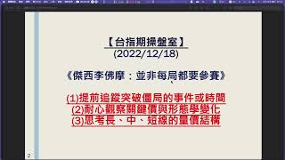 【台指期操盤室】2022/12/18：行情難纏時，如何「正確做好觀望工作」？