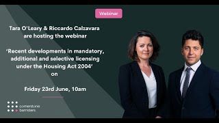Recent developments in mandatory, additional and selective licensing under the Housing Act 2004. Update