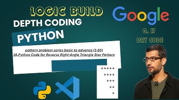 Python Code for Reverse Right-Angle Triangle Star Pattern csm skills dsa logic build