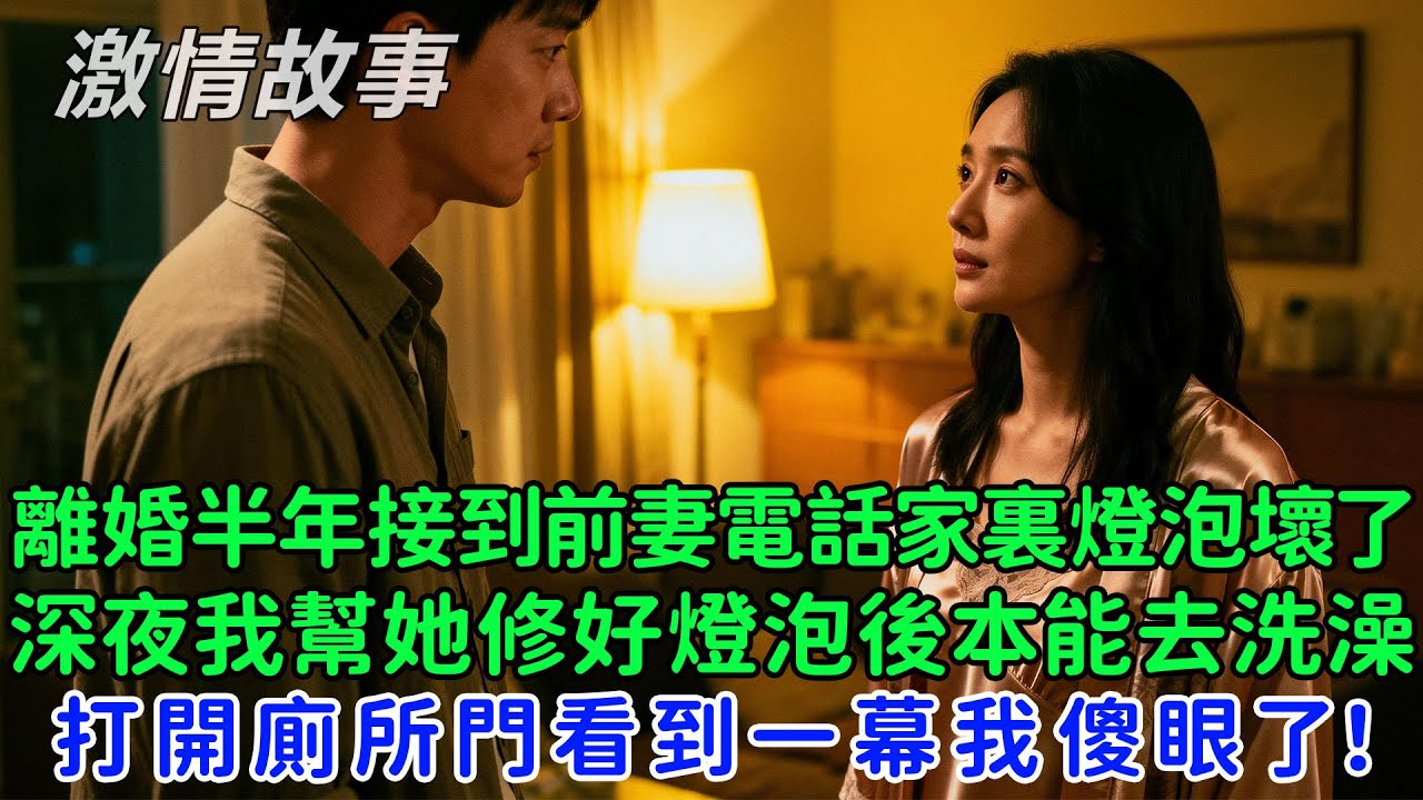 離婚半年後接到前妻電話家裏燈泡壞了，深夜我幫她修好燈泡後本能的去洗澡，打開廁所門看到一幕我傻眼了！
