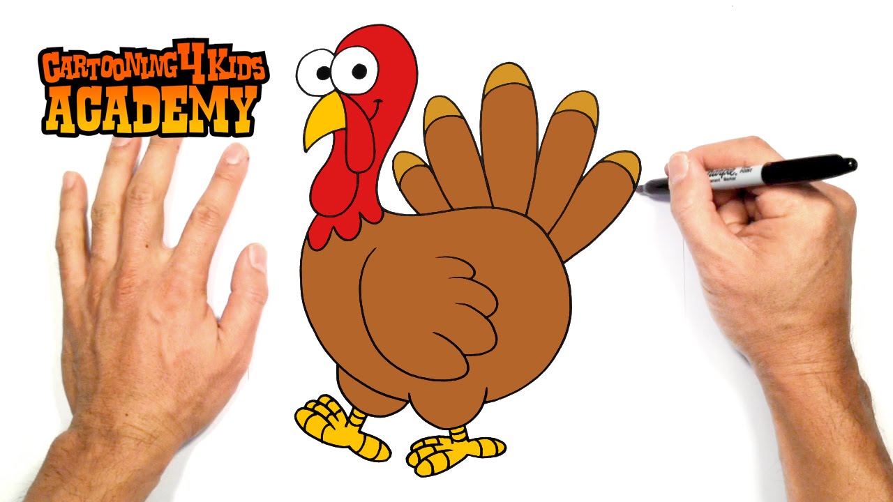 how to draw a turkey step by step