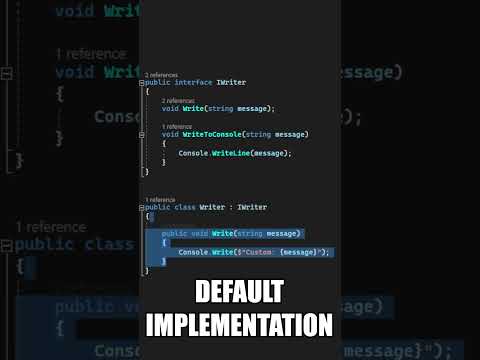 C# Interfaces With Default Method Implementations #shorts