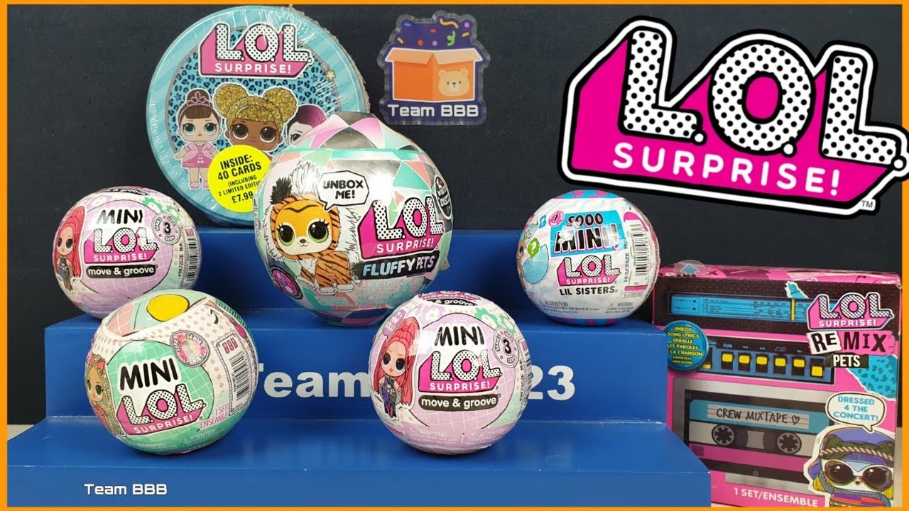 LOL DOLLS UNBOXING SPECIAL! 2025 Mini Collectible Dolls Fluffy Pets Remix Lil Sisters Trading cards