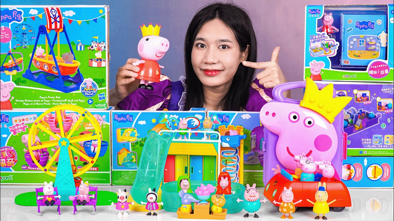 91 Minutes Satisfying with Unboxing Cute Peppa Pig Waterpark Playset | Review Toys