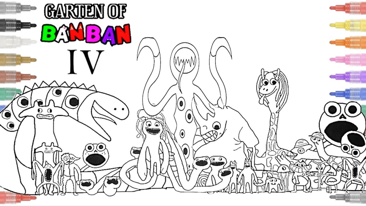 Garten Of Banban 4 New Coloring Pages - JESTERINA Boss Fight / Cartoon - On  & On / NCS MUSIC in 2023