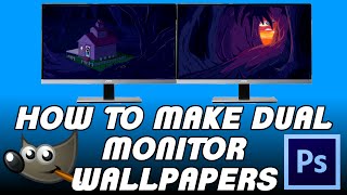 How To Make Dual Monitor Wallpapers Using Gimp or Photoshop