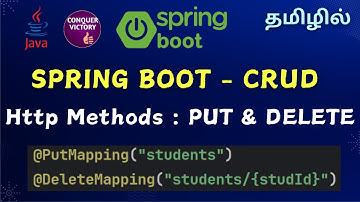 Spring Boot CRUD Operation | Tamil | Http Put and Delete Request | Spring boot tutorial in Tamil
