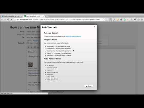 Using Email Templates and Macros with PodioTools