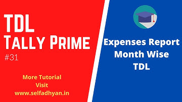 Tally Prime TDL-31: How to View Expenses Report Monthwise or Expenses Wise TDL Tally Prime