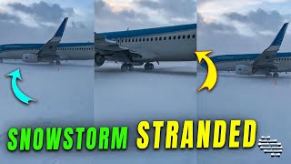 Stranded Boeing 737-800 Due to Snowstorm at an Airport