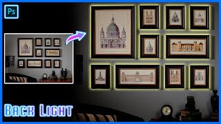 How to Add LED Backlighting in Wall Frames | 2min Simple Trick Photoshop! screenshot 4