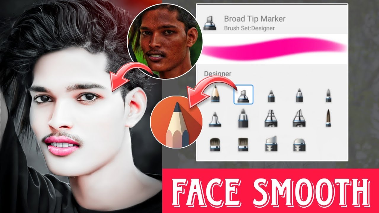 HDR face smooth skin whitening photo editing || Autodesk sketchbook skin face penting photo editing