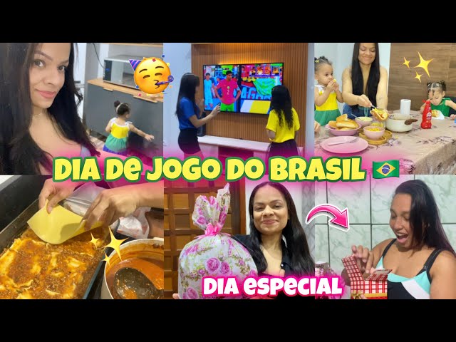 FIZ COM MUITO CARINHO - DIA DO JOGO DO BRASIL 🇧🇷 SURPRESA PARA MINHA AMIGA - Aline vida de mães 
