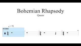 Queen  Bohemianrhapsody2011remaster  Drum Sheet 