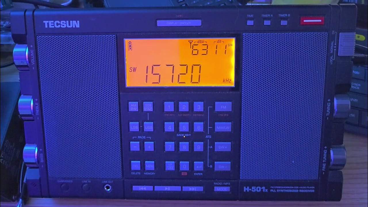 Radio New Zealand 15720 kHz Shortwave on Tecsun H501x and MLA 30 loop