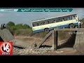 RTC Bus Stuck In Mid-Air After A Part Of Bridge Collapse 