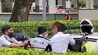 28Oct2021 #SGP5684B Mitsubishi Lancer driver arrested by traffic police / SG traffic incident / SG