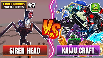 Siren Head vs Kaiju Craft Bosses! Redstonezilla, Wardenzilla & More | Craft Addons Mob Battle #7