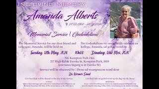 In loving memory Amanda Alberts Memorial Service