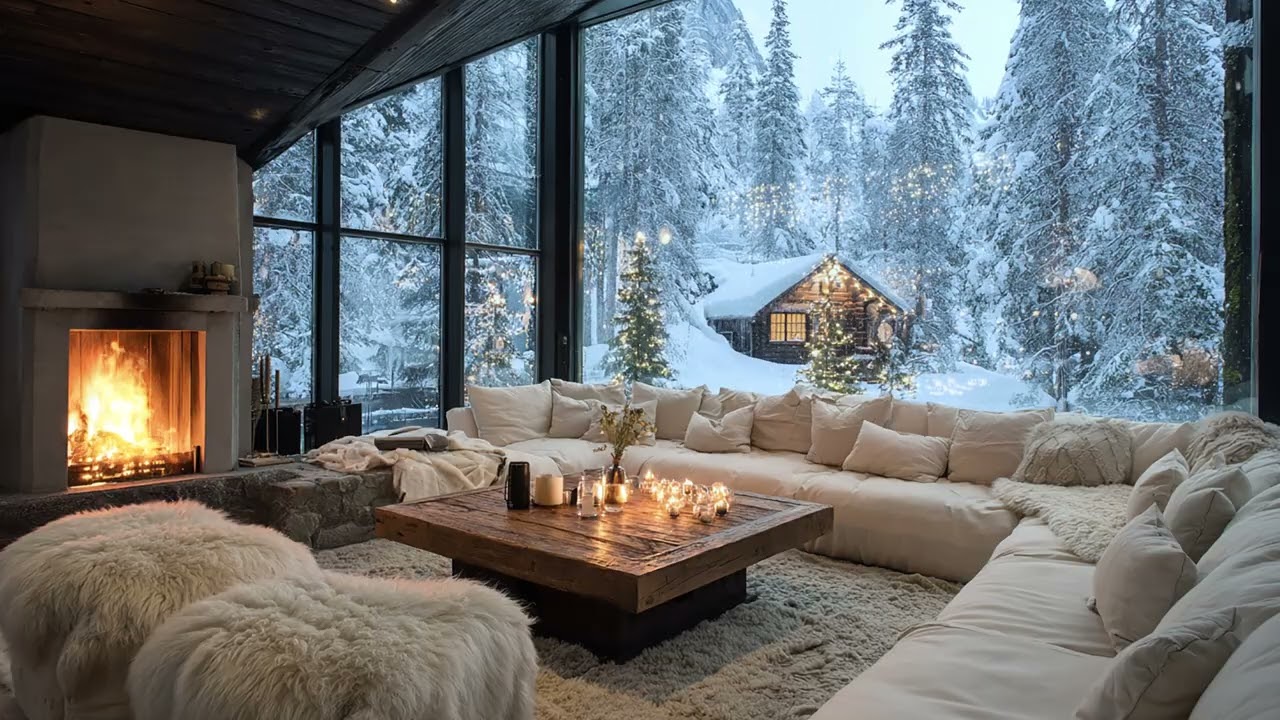 Relaxing Piano & Crackling Fireplace Ambience 2026 ❄️ 3 Hour Peaceful March Vibes – Deep Relaxation